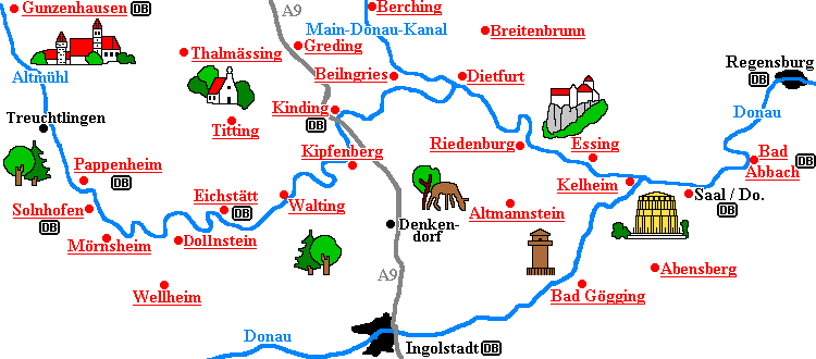 Karte des Naturpark Altmühltal