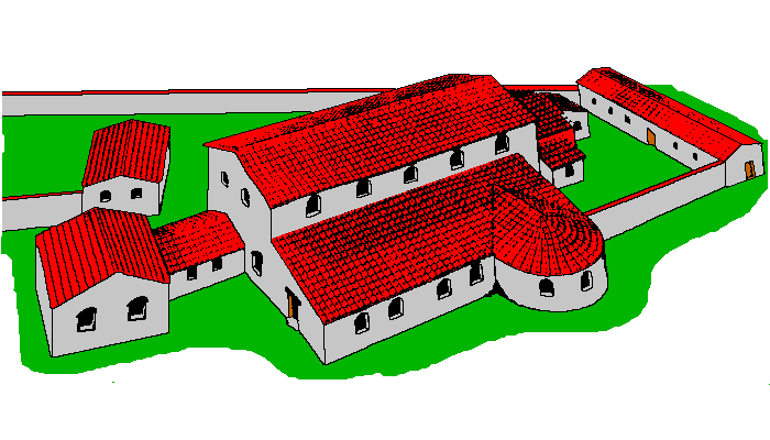 Rekonstruktionsversuch Thermen im Römerkastell Abusina in Eining