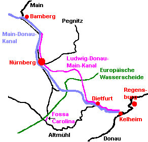 Main-Donau-Kanal Karte im Altmühltal